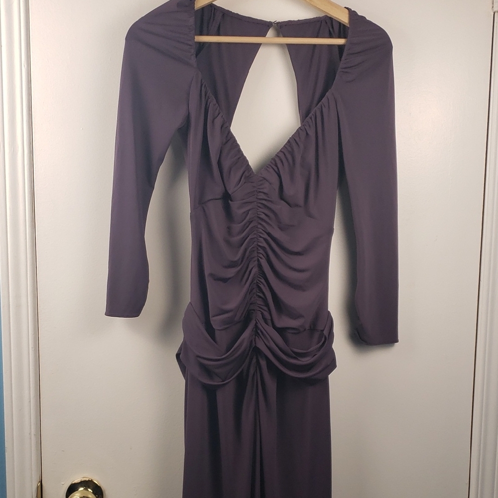 Vera Wang Maxi Deep Purple Backless Dress Size US 4